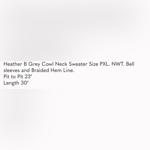 Heather b Ivory Textured Cowl Neck Long Split Sleeve Criss Cross Tunic S… - Picture 2 of 9